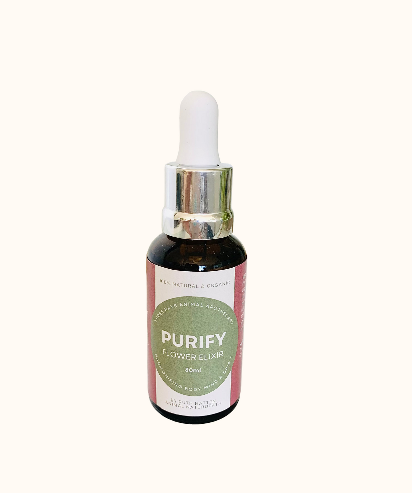 A bottle of Purify Flower Essence for pets to help with physical and emotional detox.